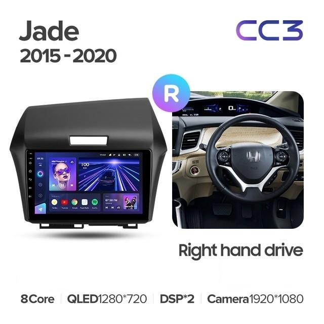 Штатная магнитола Teyes CC3L 4/64 Honda Jade (2015-2020) Правый руль
