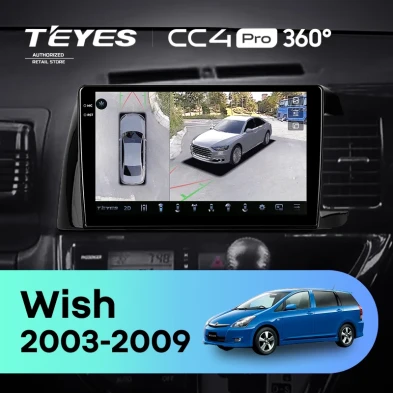 Штатная магнитола Teyes CC4 Pro 360 8/128 Toyota Wish (2003-2009) F1 Правый руль