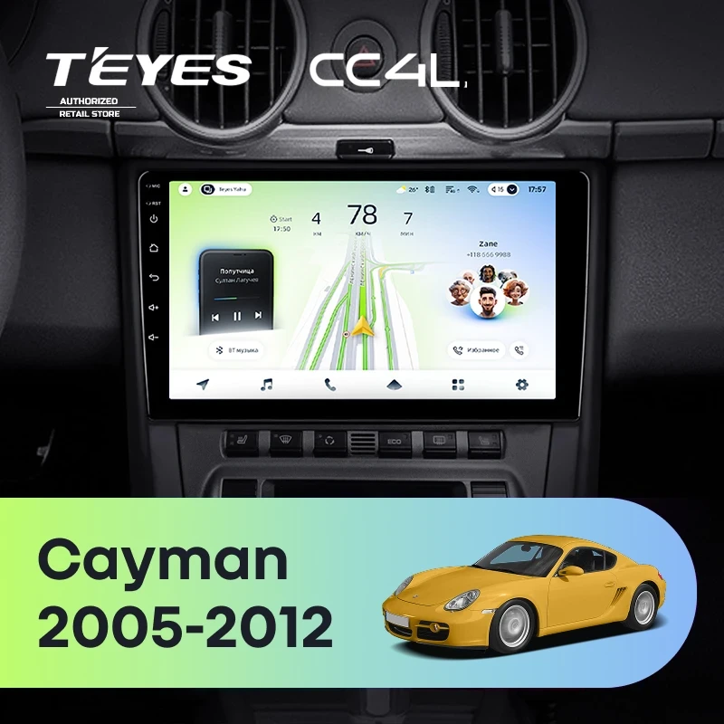 Штатная магнитола Teyes CC4L 4/64 Porsche Cayman 987 (2005-2012)
