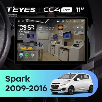 Штатная магнитола Teyes CC4 Pro 12/256 Chevrolet Spark M300 (2009-2016) F1 (11")
