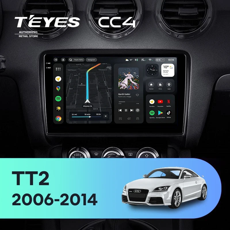 Штатная магнитола Teyes CC4 6/64 Audi TT 2 (2006-2014)