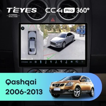 Штатная магнитола Teyes CC4 Pro 360 12/256 Nissan Qashqai 1 J10 (2006-2013) F1 (13")