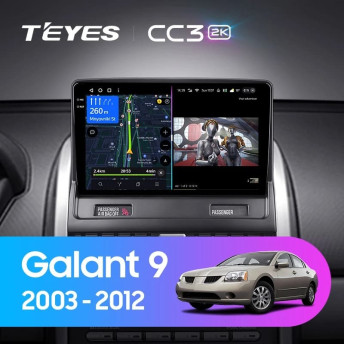 Штатная магнитола Teyes CC3 2K 4/64 Mitsubishi Galant 9 (2003-2012)