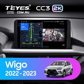 Штатная магнитола Teyes CC3 2K 4/64 Toyota Wigo (2022-2023) F2
