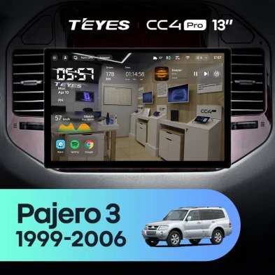 Штатная магнитола Teyes CC4 Pro 8/128 Mitsubishi Pajero 3 V70 V60 (1999-2006) (13")