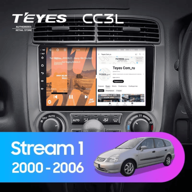 Штатная магнитола Teyes CC3L 4/64 Honda Stream 1 (2000-2006) F2