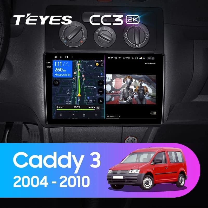 Штатная магнитола Teyes CC3 2K 4/64 Volkswagen Caddy 2K (2004-2010) (10 inch Universal)