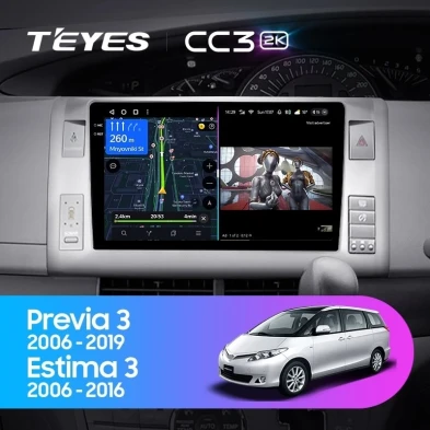 Штатная магнитола Teyes CC3 2K 4/64 Toyota Previa XR50 3 (2006-2019) Правый руль