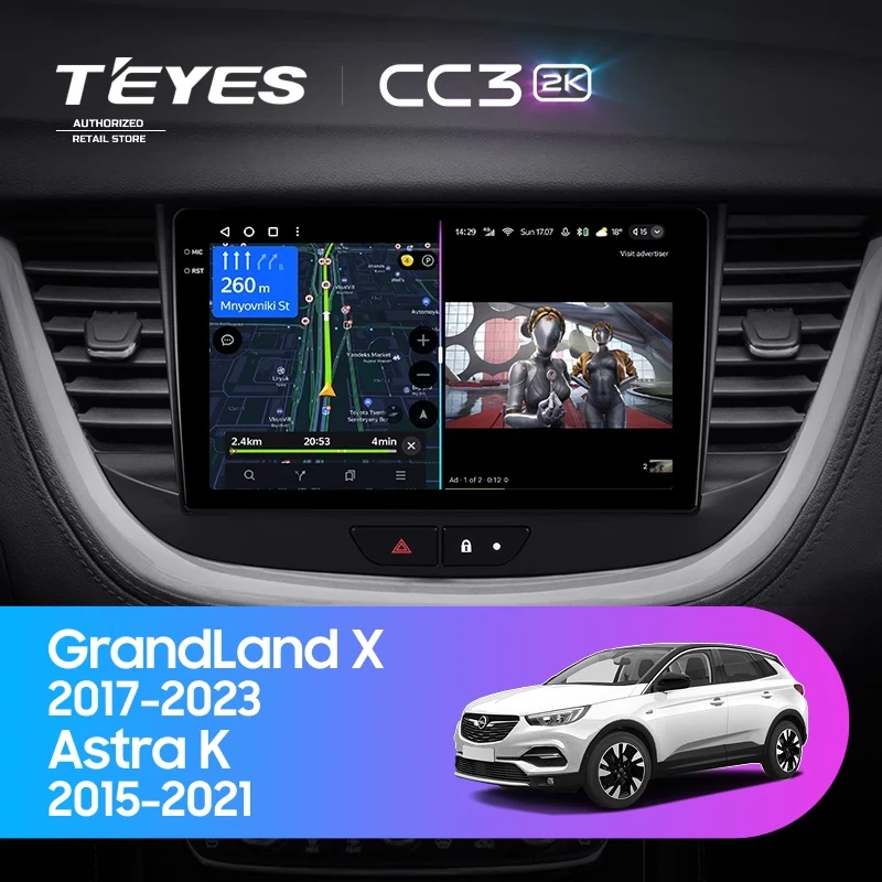 Штатная магнитола Teyes CC3 2K 360 6/128 Opel GrandLand X (2017-2023)