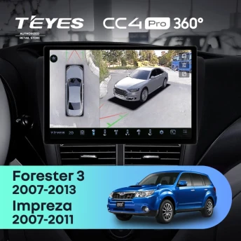 Штатная магнитола Teyes CC4 Pro 360 12/256 Subaru Forester 3 SH (2007-2013) (11")