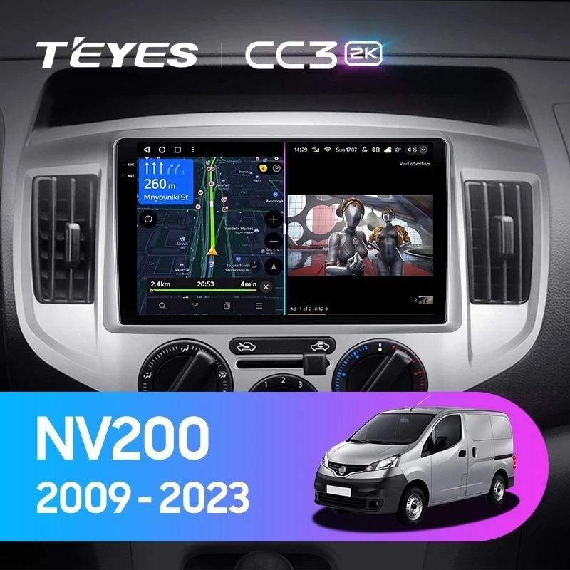 Штатная магнитола Teyes CC3 2K 4/32 Nissan NV200 M20 (2009-2023) F1