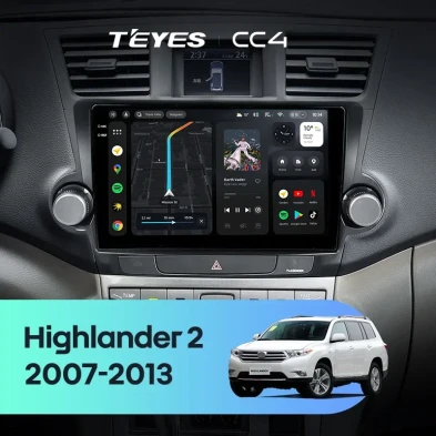 Штатная магнитола Teyes CC4 8/128 Toyota Highlander 2 XU40 (2007-2013) F3 9"