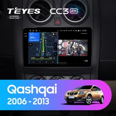 Штатная магнитола Teyes CC3 2K 6/128 Nissan Qashqai 1 J10 (2006-2013) F1