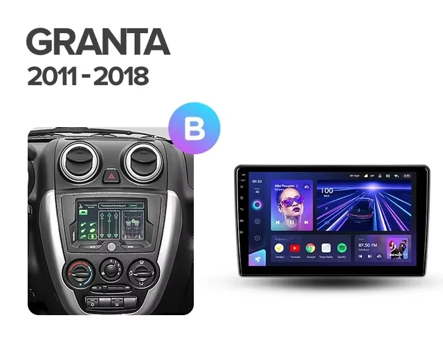 Штатная магнитола Teyes CC3 2K 4/32 Lada Granta Sport (2011-2018) Тип-B
