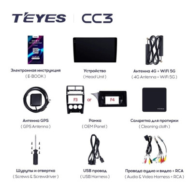 Штатная магнитола Teyes CC3 4/32 Lada Priora (2013-2018) F4