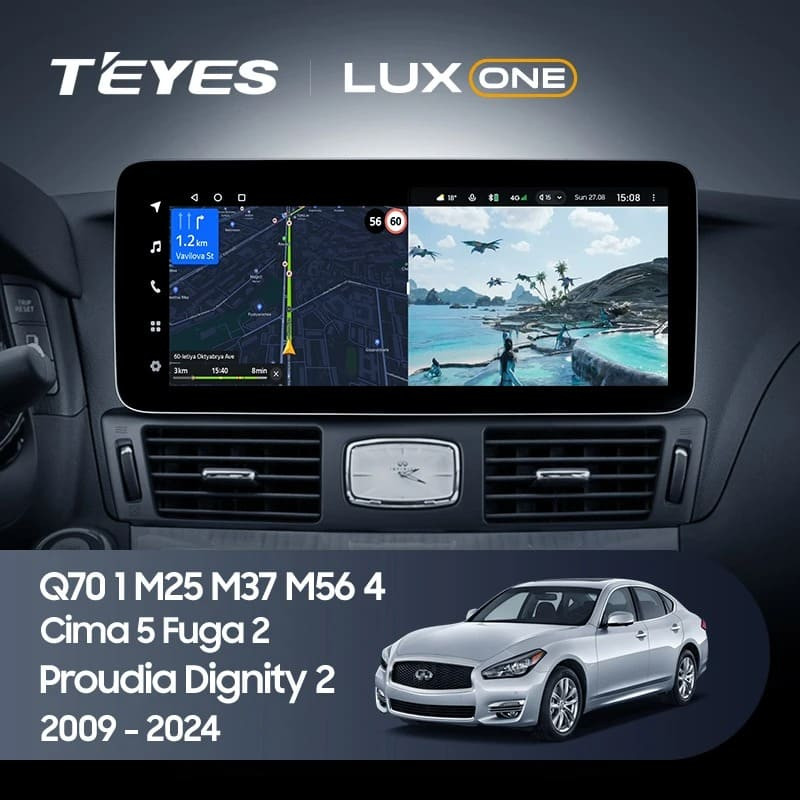 Штатная магнитола Teyes LUX ONE 4/64 Infiniti Q70 1 M25 M37 M56 4 (2009-2024) Тип-B