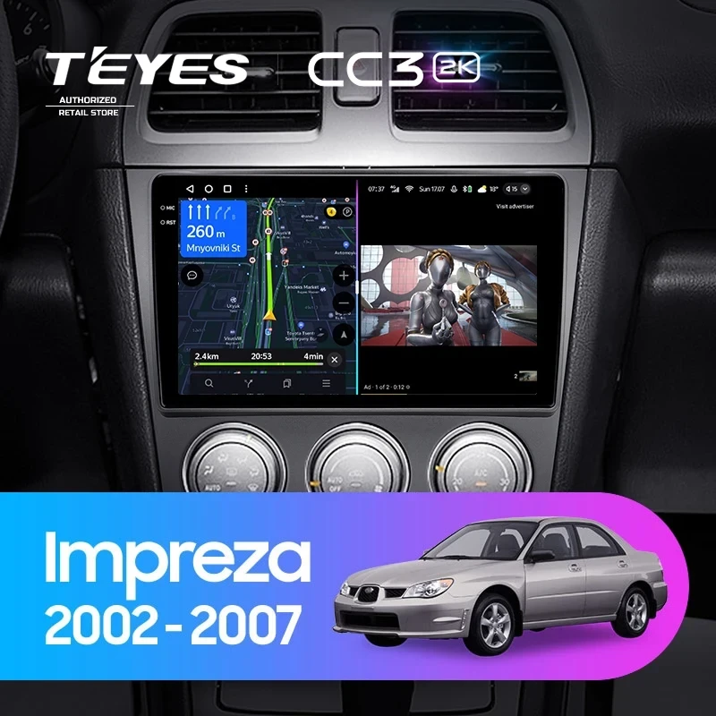 Штатная магнитола Teyes CC3 2K 6/128 Subaru Impreza GD GG (2002-2007)