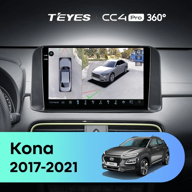 Штатная магнитола Teyes CC4 Pro 360 12/256 Hyundai Kona (2017-2021)