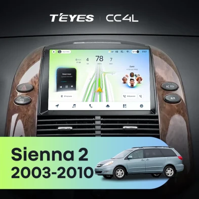 Штатная магнитола Teyes CC4L 6/64 Toyota Sienna 2 II XL20 (2003-2010)