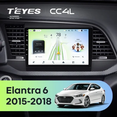 Штатная магнитола Teyes CC4L 6/64 Hyundai Elantra 6 (2015-2018) Тип-A