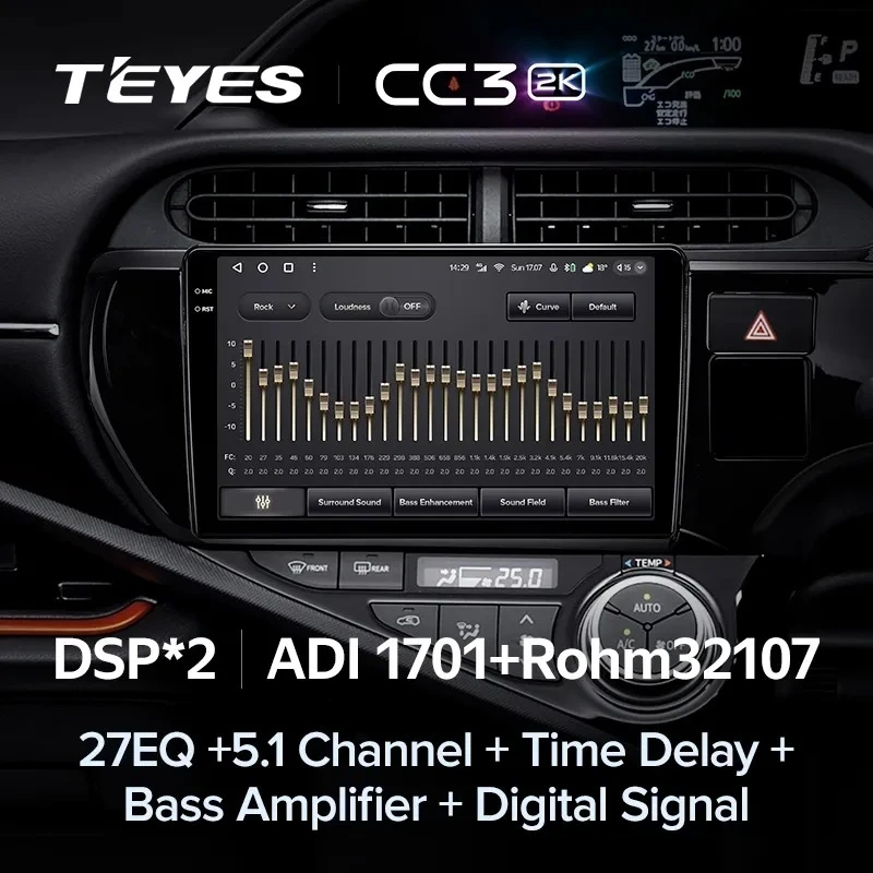 Штатная магнитола Teyes CC3 2K 6/128 Toyota Aqua (2011-2017) Правый руль