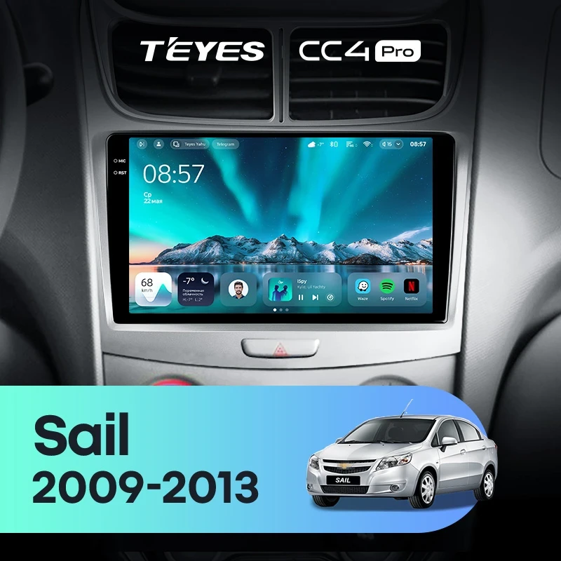Штатная магнитола Teyes CC4 Pro 12/256 Chevrolet Sail (2009-2013)