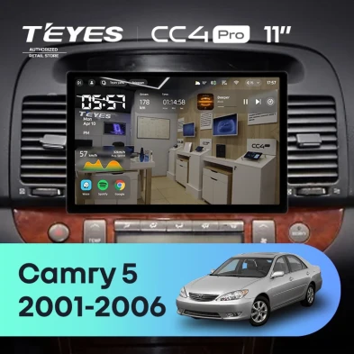Штатная магнитола Teyes CC4 Pro 8/128 Toyota Camry 5 XV 30 (2001-2006) Тип-A (11")