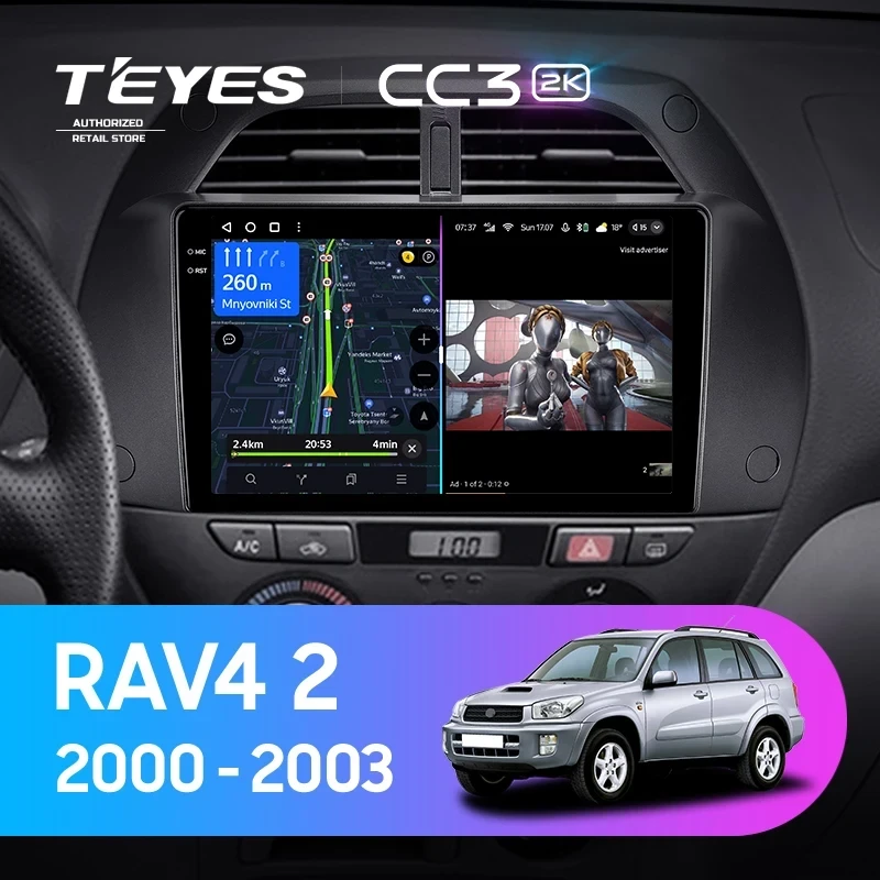 Штатная магнитола Teyes CC3 2K 360 6/128 Toyota RAV4 2 CA20 (2000-2003) F3