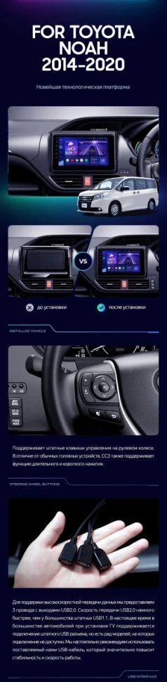 Штатная магнитола Teyes CC3 2K 4/64 Toyota Esquire 1 (2014-2020) F1 Правый руль