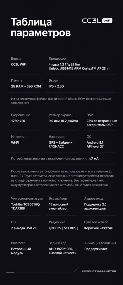 Штатная магнитола Teyes CC3L WiFi 2/32 Kia Picanto (2017-2020) Тип-A