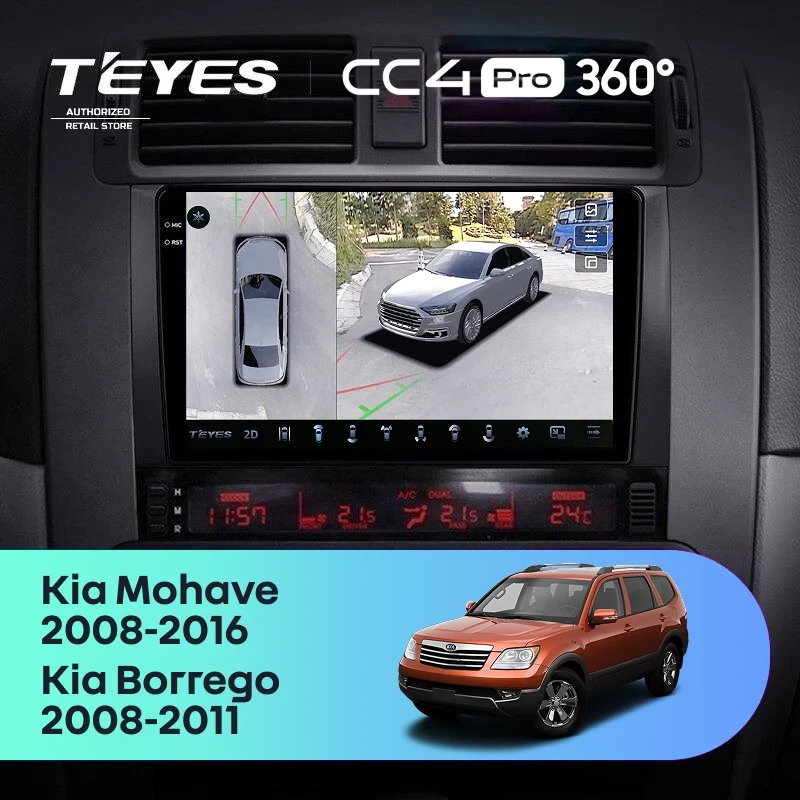 Штатная магнитола Teyes CC4 Pro 360 12/256 Kia Mohave (2008-2016)