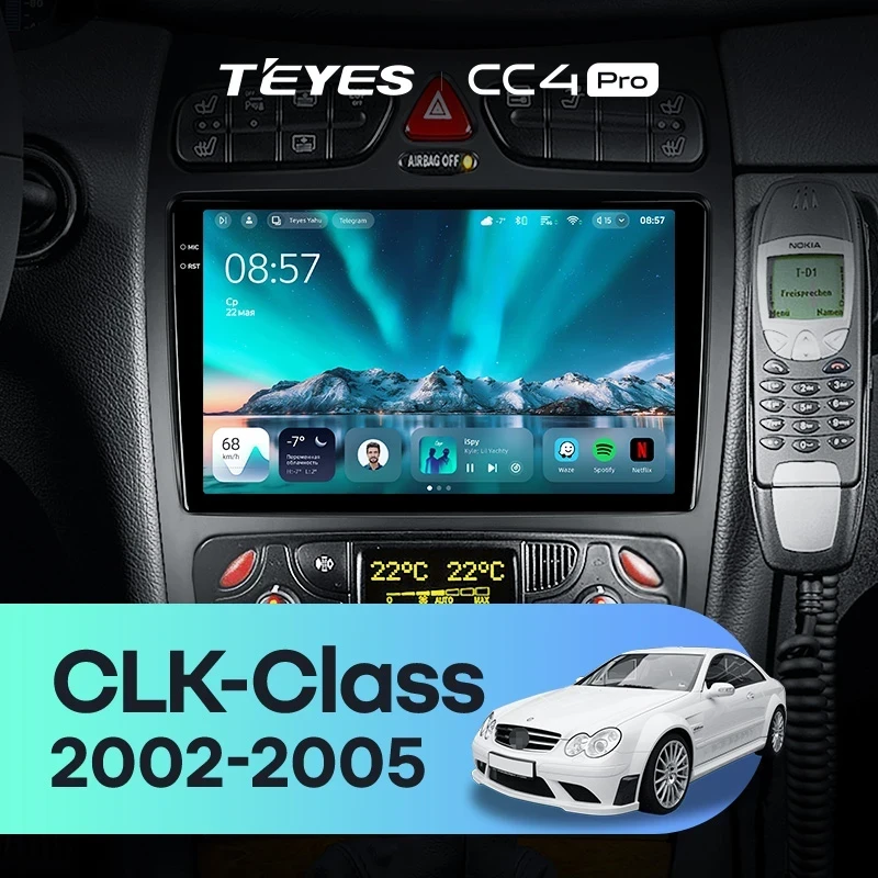 Штатная магнитола Teyes CC4 Pro 8/128 Mercedes-Benz CLK-Class C209 A209 (2002-2005) F2