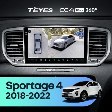 Штатная магнитола Teyes CC4 Pro 360 8/128 Kia Sportage 4 QL (2018-2022) Тип-A