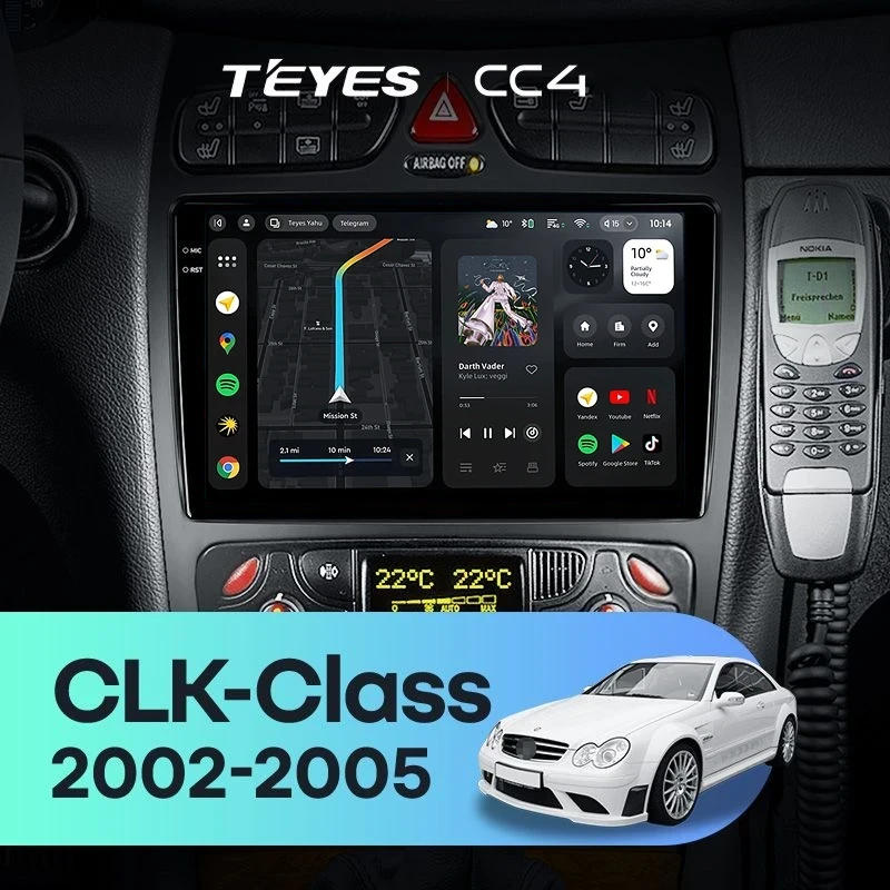 Штатная магнитола Teyes CC4 8/128 Mercedes-Benz CLK-Class C209 A209 (2002-2005) F2