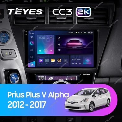 Штатная магнитола Teyes CC3 2K 360 6/128 Toyota Prius Plus V Alpha LHD RHD (2012-2017)