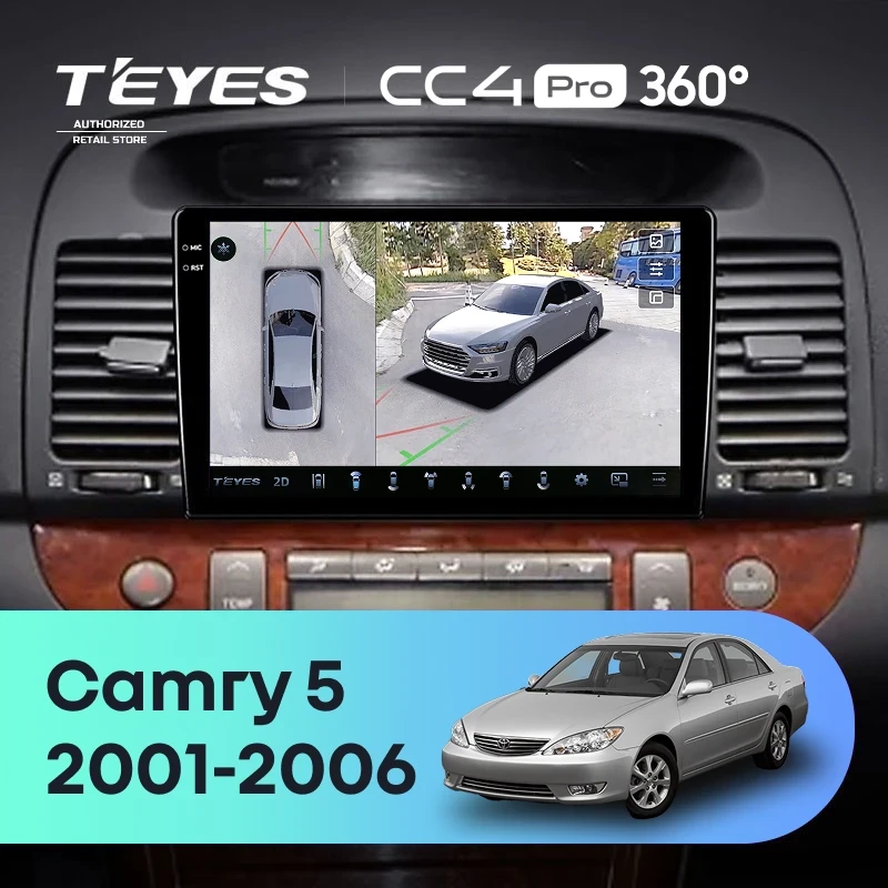 Штатная магнитола Teyes CC4 Pro 360 12/256 Toyota Camry 5 XV 30 (2001-2006) Тип-A
