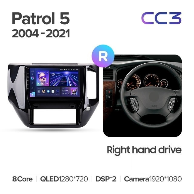 Штатная магнитола Teyes CC3L 4/64 Nissan Patrol V 5 Y61 (2004-2021) F3 Правый руль