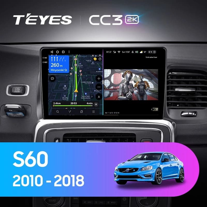 Штатная магнитола Teyes CC3 2K 360 6/128 Volvo S60 Y20 (2010-2018)
