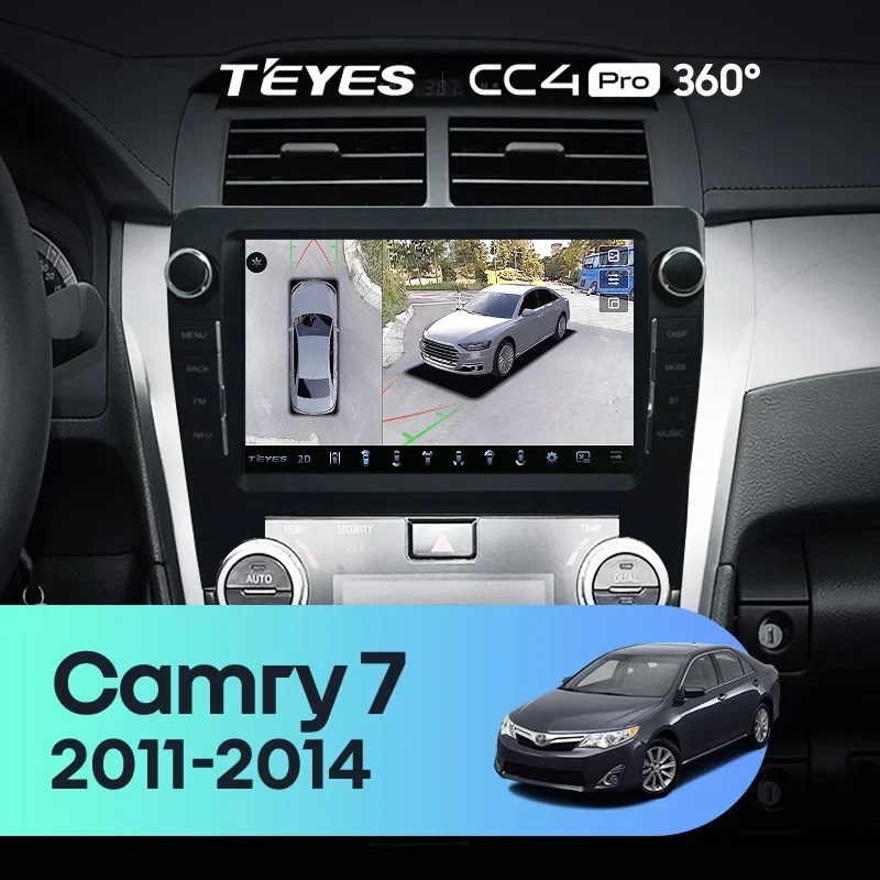 Штатная магнитола Teyes CC4 Pro 360 8/128 Toyota Camry 7 XV 50 55 (2011-2014) F3 с кнопками