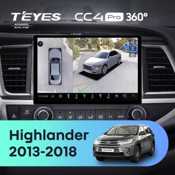 Штатная магнитола Teyes CC4 Pro 360 12/256 Toyota Highlander 3 XU50 (2013-2018) (11")
