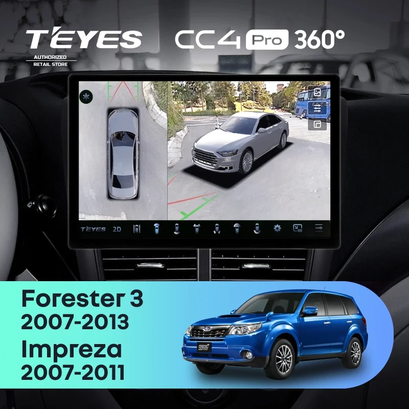 Штатная магнитола Teyes CC4 Pro 360 8/128 Subaru Forester 3 SH (2007-2013) (13")