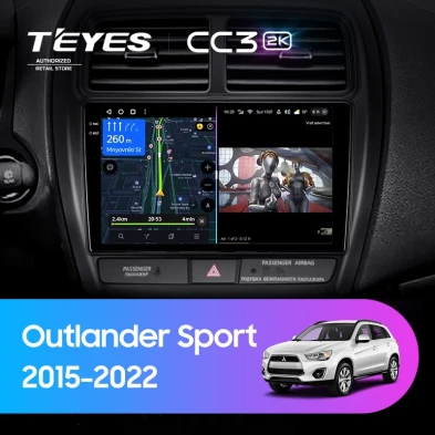 Штатная магнитола Teyes CC3 2K 6/128 Mitsubishi Outlander Sport (2015-2026) Тип-B