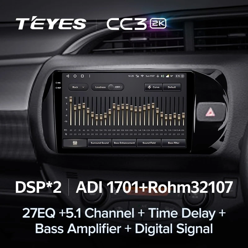 Штатная магнитола Teyes CC3 2K 4/32 Toyota Vitz III XP130 (2014-2019) Правый руль