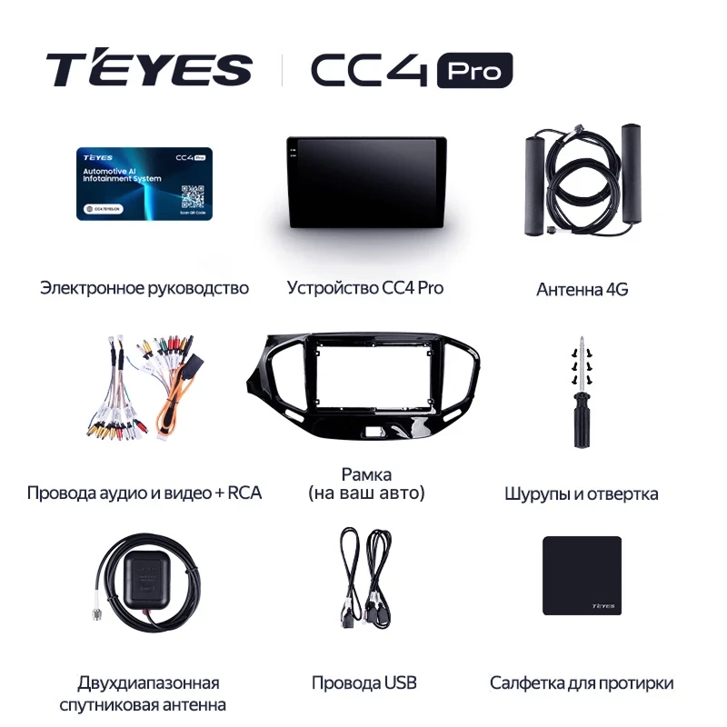 Штатная магнитола Teyes CC4 Pro 8/128 Dodge Grand 5 Caravan (2007-2020)