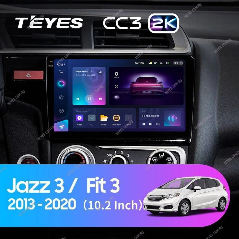 Штатная магнитола Teyes CC3 2K 4/64 Honda Fit 3 (2013-2020) Тип-B