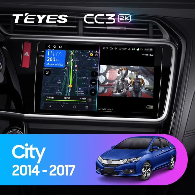 Штатная магнитола Teyes CC3 2K 4/64 Honda City (2014-2017) Тип-B