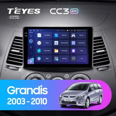 Штатная магнитола Teyes CC3 2K 4/64 Mitsubishi Grandis 1 (2003-2010) F1