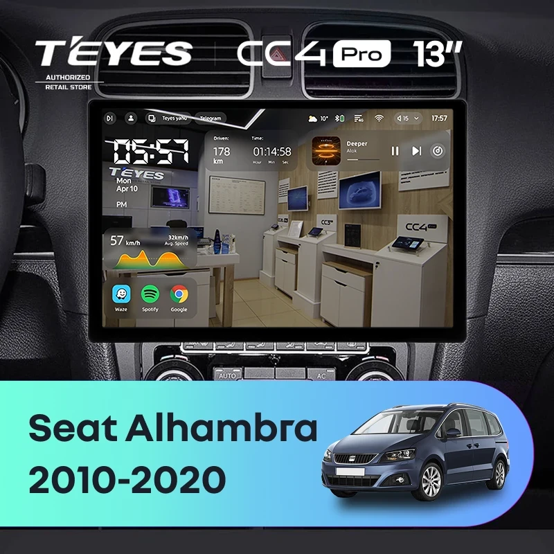 Штатная магнитола Teyes CC4 Pro 12/256 Seat Alhambra (2010-2020) (13")