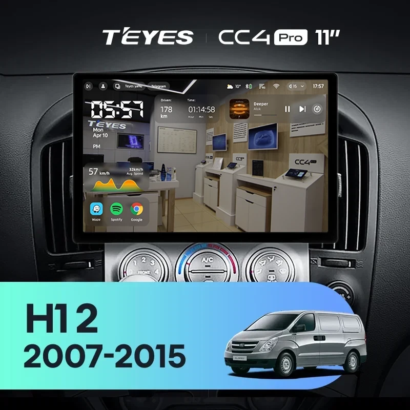Штатная магнитола Teyes CC4 Pro 12/256 Hyundai H1 TQ (2007-2015) F3 (11")