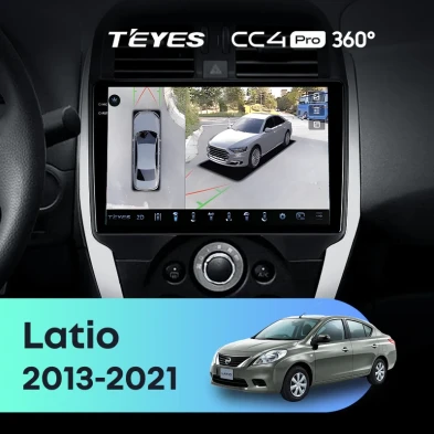 Штатная магнитола Teyes CC4 Pro 360 12/256 Nissan Latio (N17) (2013-2021) F1